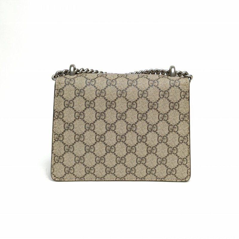 GUCCI Dionysus酒神高版小號老花PVC銀扣肩背包-2