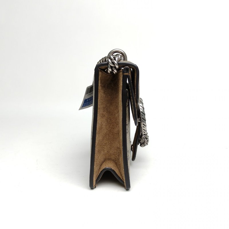 GUCCI Dionysus酒神高版小號老花PVC銀扣肩背包-3