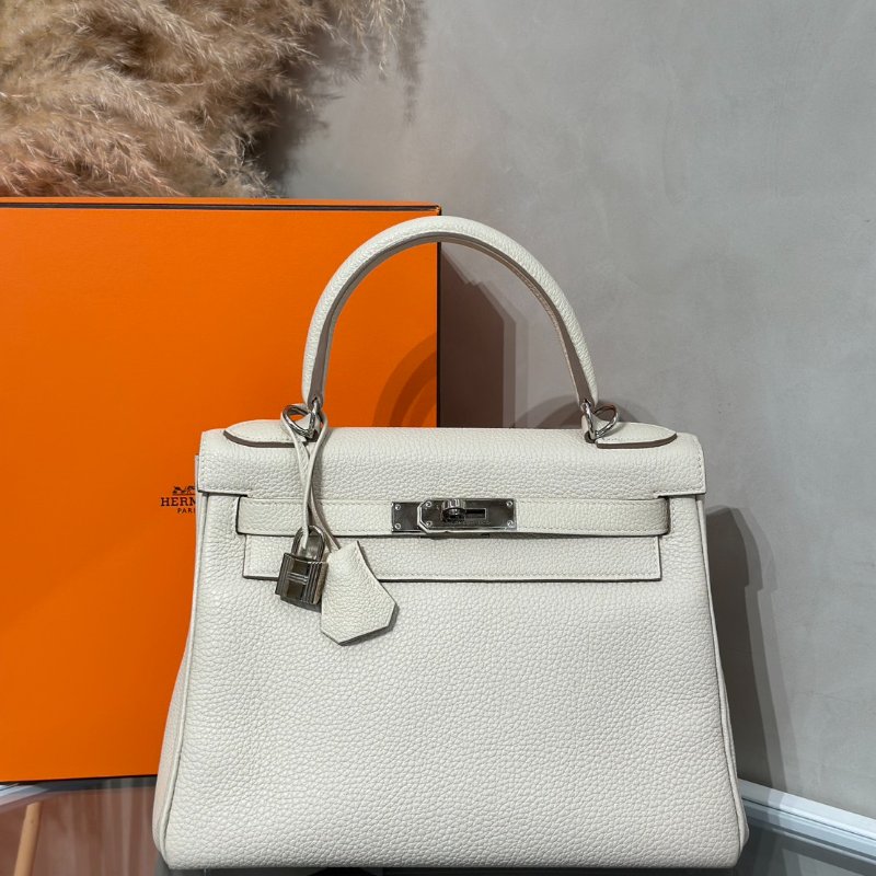 HERMES Kelly 28 - 奶昔白銀 Z-0