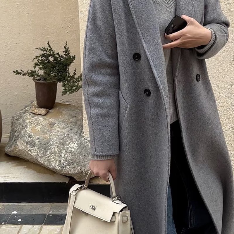 HERMES Kelly 28 - 奶昔白銀 Z-1