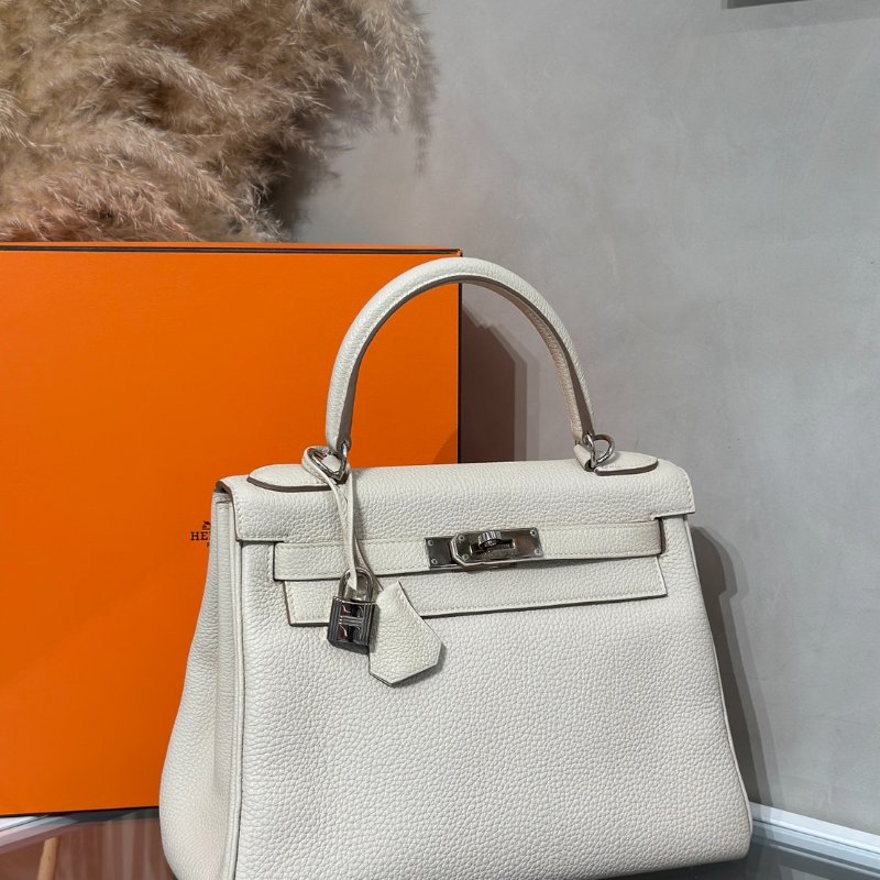 HERMES Kelly 28 - 奶昔白銀 Z-2