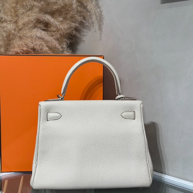 HERMES Kelly 28 - 奶昔白銀 Z-4
