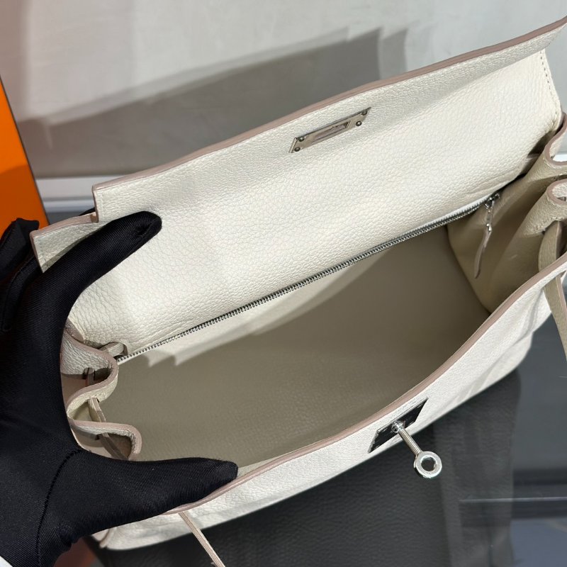 HERMES Kelly 28 - 奶昔白銀 Z-7