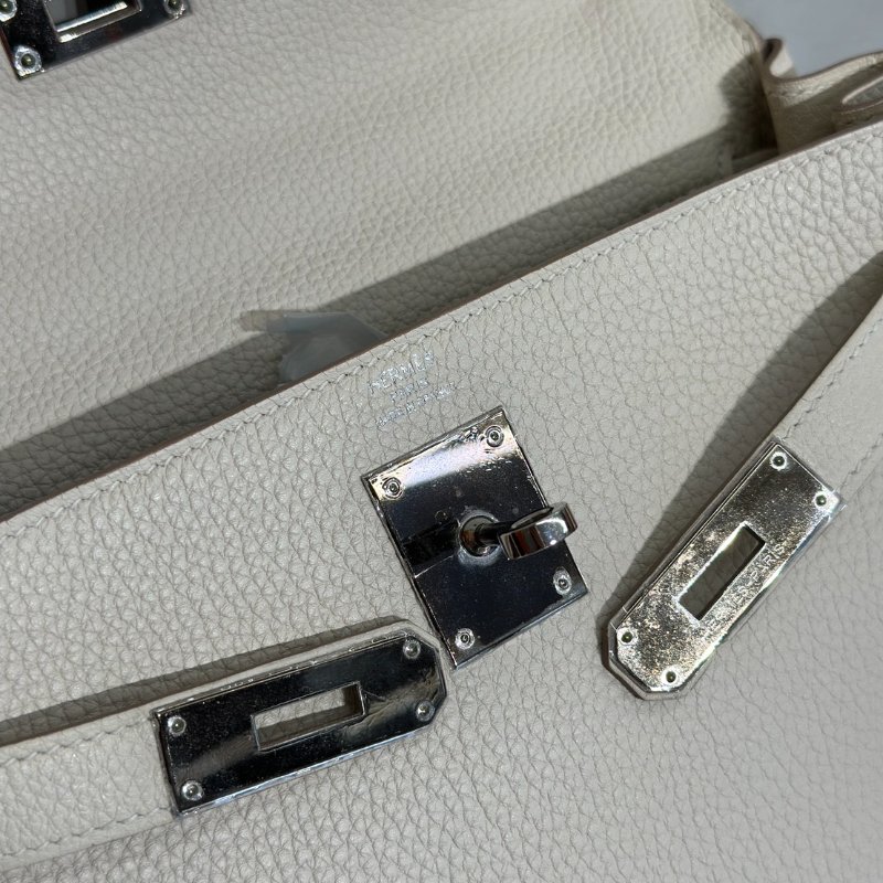 HERMES Kelly 28 - 奶昔白銀 Z-9