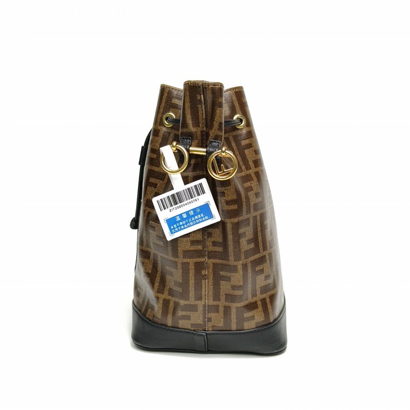 FENDI 老花PVC金扣水桶包肩背包-1