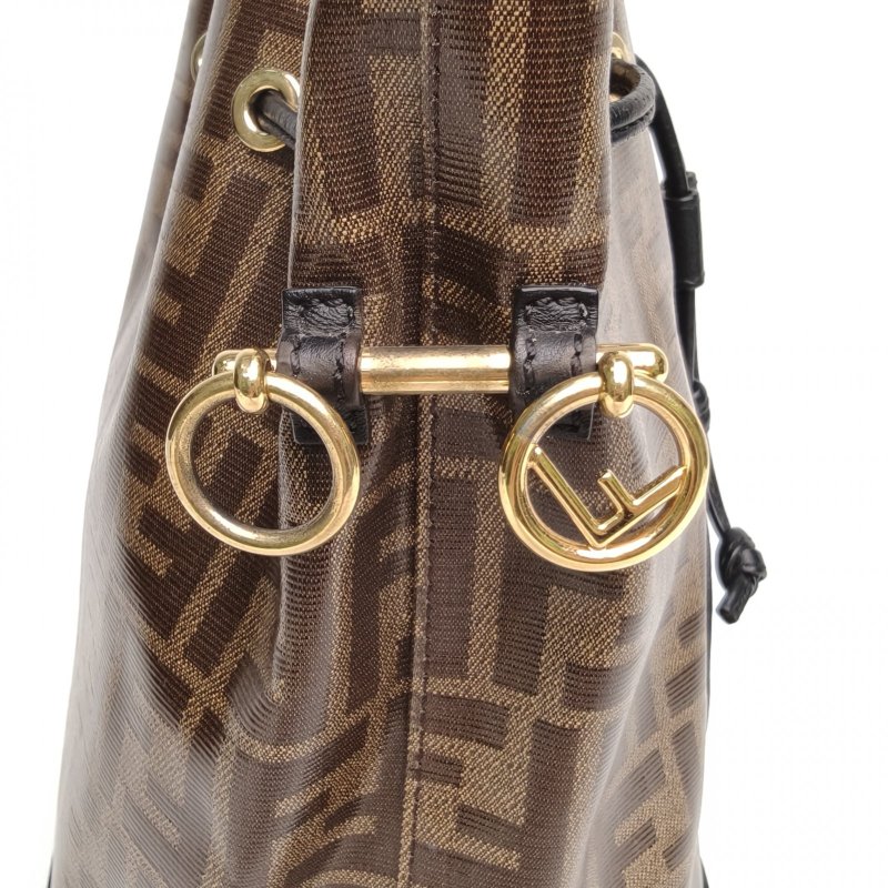 FENDI 老花PVC金扣水桶包肩背包-4