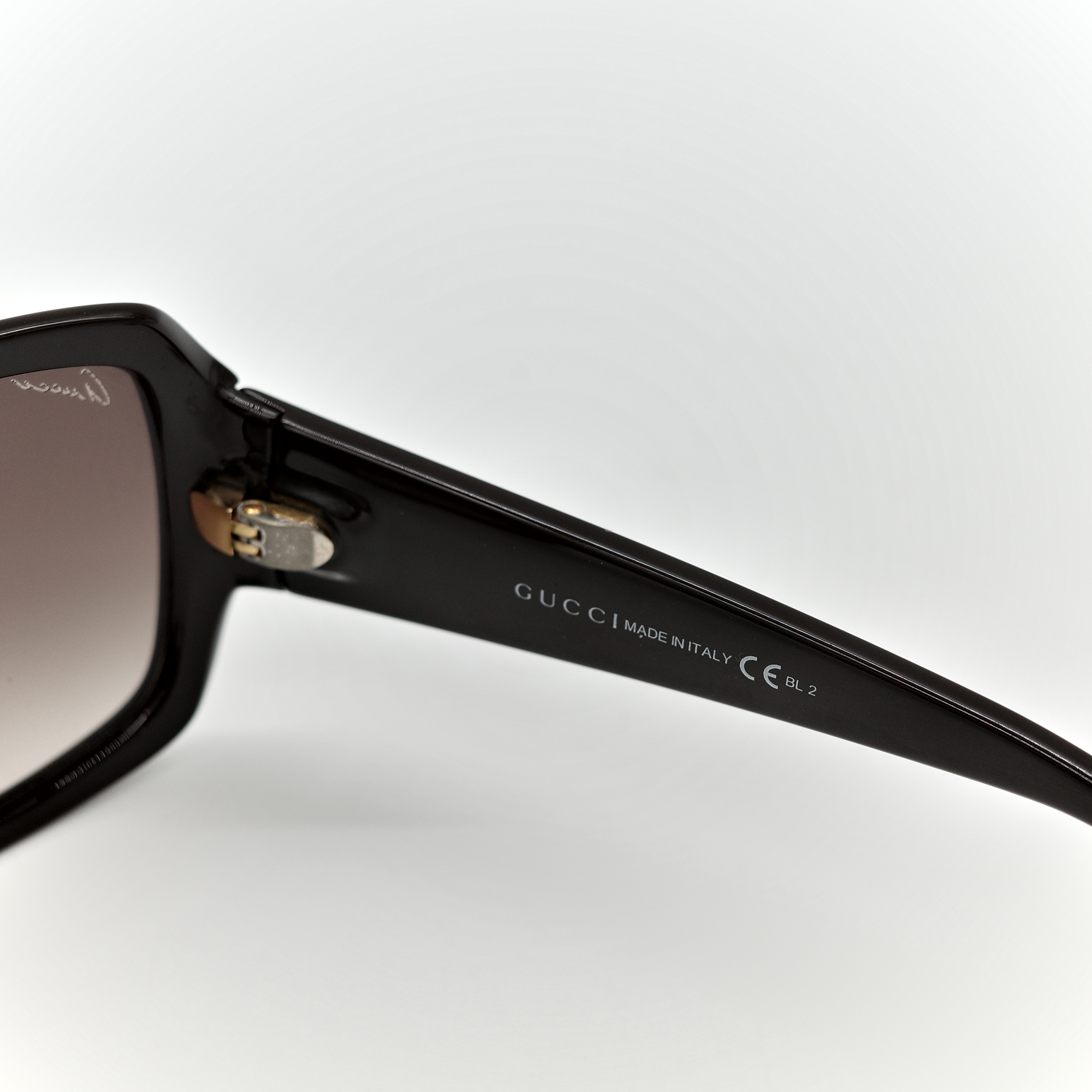 GUCCI 古馳 太陽眼鏡 皮革款 棕色漸層 皮革拼接-6