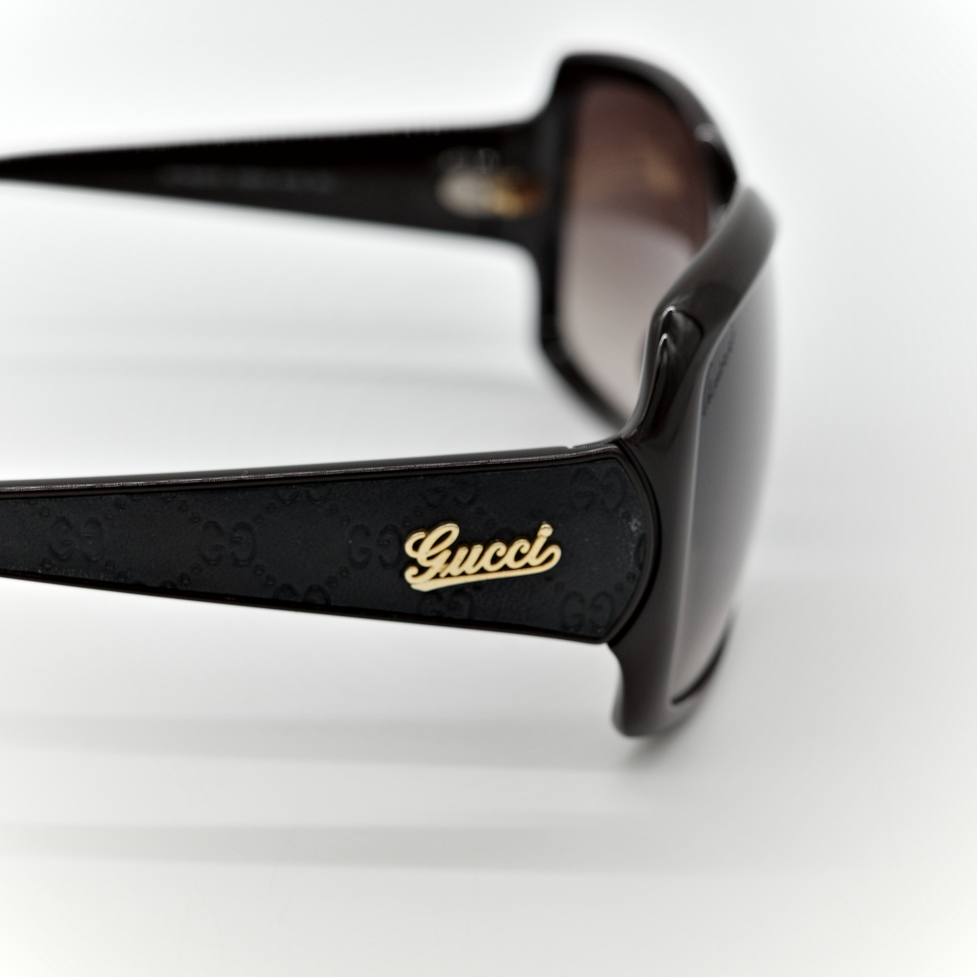 GUCCI 古馳 太陽眼鏡 皮革款 棕色漸層 皮革拼接-8