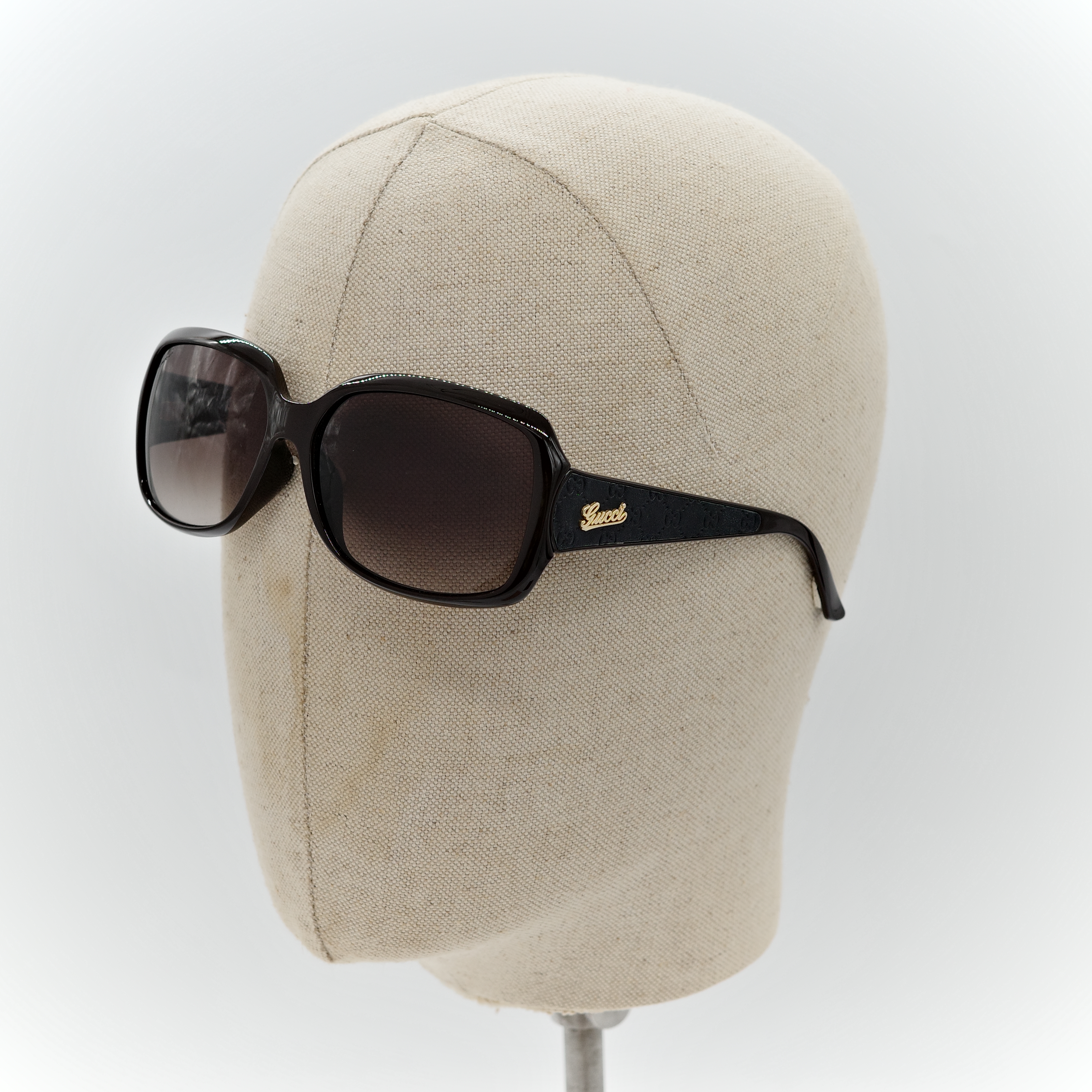 GUCCI 古馳 太陽眼鏡 皮革款 棕色漸層 皮革拼接-10