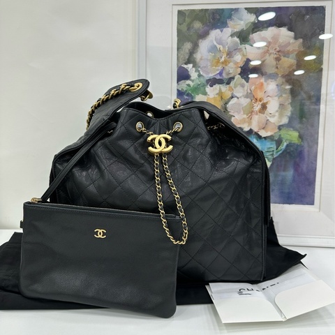 Chanel 香奈兒 25bag 黑金荔枝皮 25年晶片 有購證