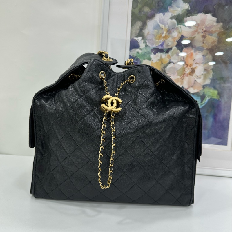 Chanel 香奈兒 25bag 黑金荔枝皮 25年晶片 有購證-1