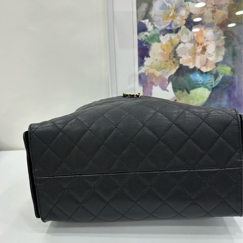 Chanel 香奈兒 25bag 黑金荔枝皮 25年晶片 有購證-5