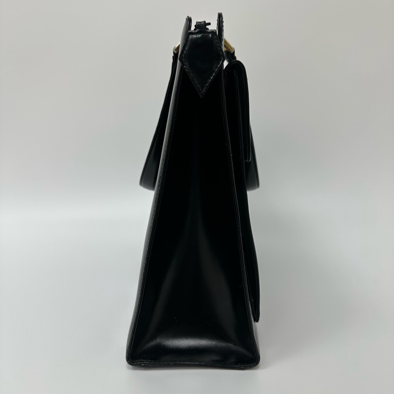 【赫蒂國際精品】YSL 聖羅蘭 黑色皮革托特包 vintage-4