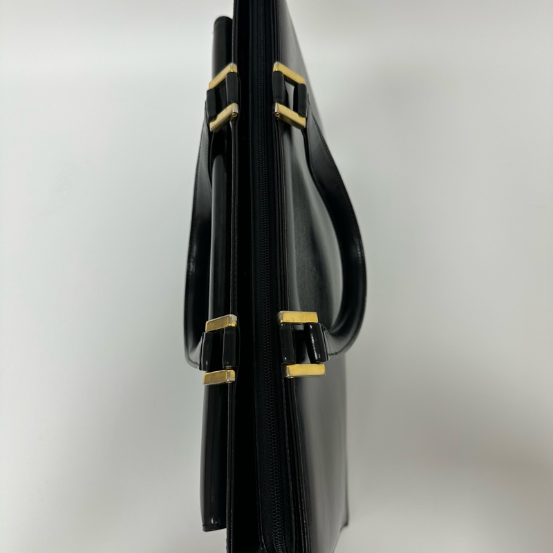 【赫蒂國際精品】YSL 聖羅蘭 黑色皮革托特包 vintage-8