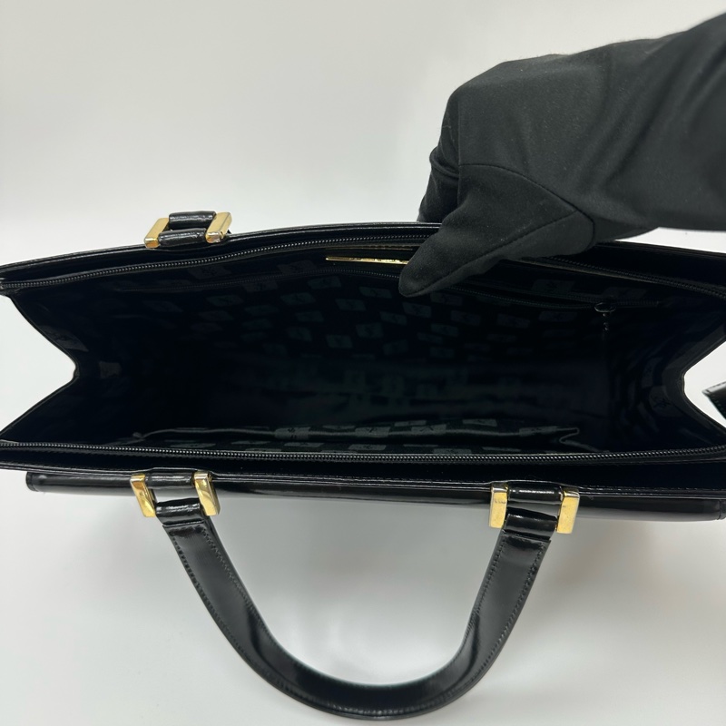 【赫蒂國際精品】YSL 聖羅蘭 黑色皮革托特包 vintage-9