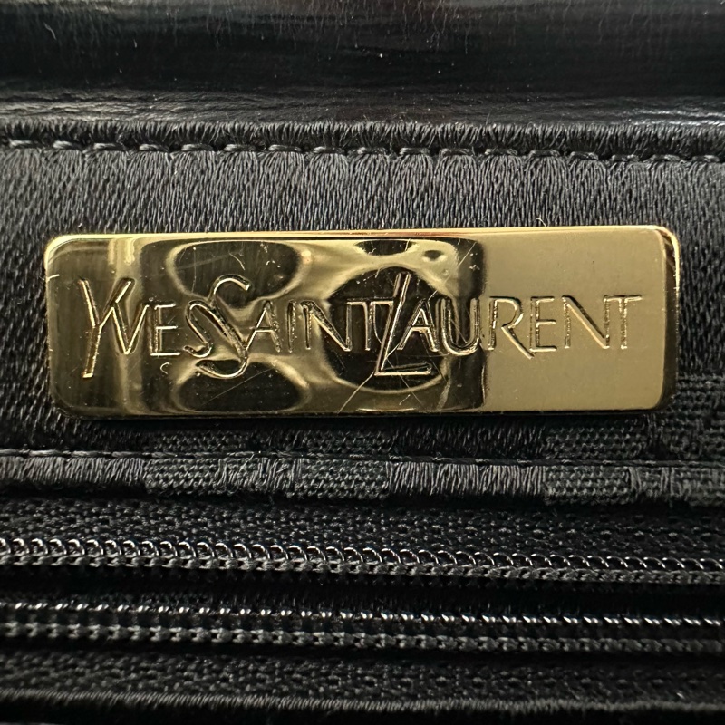 【赫蒂國際精品】YSL 聖羅蘭 黑色皮革托特包 vintage-10