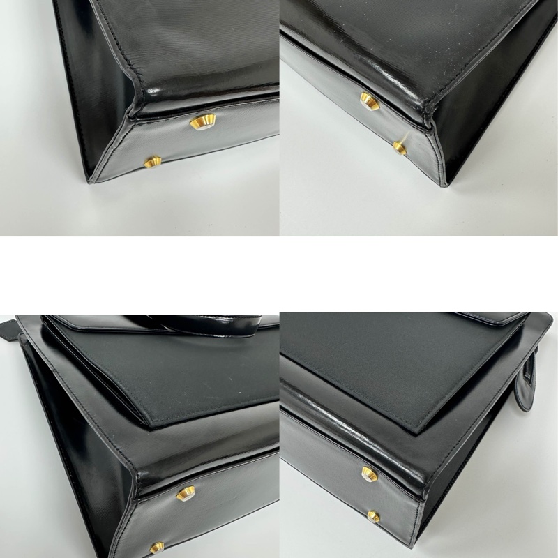 【赫蒂國際精品】YSL 聖羅蘭 黑色皮革托特包 vintage-11