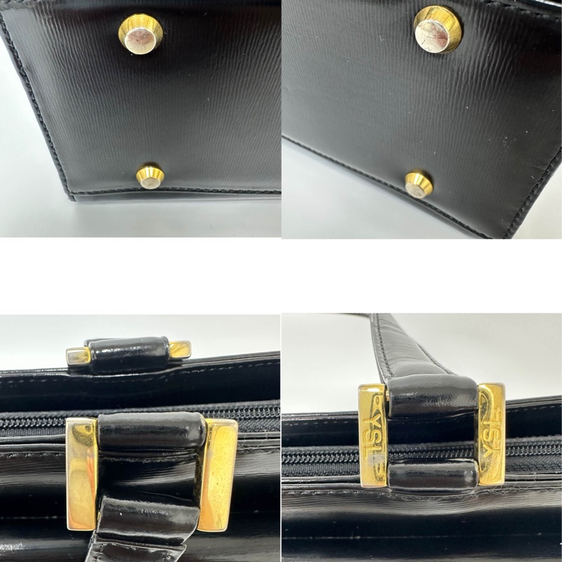 【赫蒂國際精品】YSL 聖羅蘭 黑色皮革托特包 vintage-12