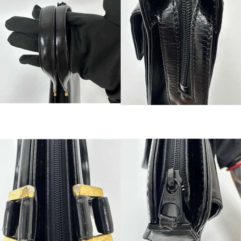 【赫蒂國際精品】YSL 聖羅蘭 黑色皮革托特包 vintage-14