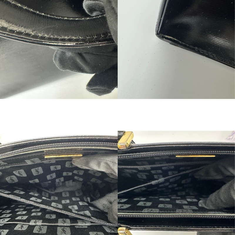 【赫蒂國際精品】YSL 聖羅蘭 黑色皮革托特包 vintage-15