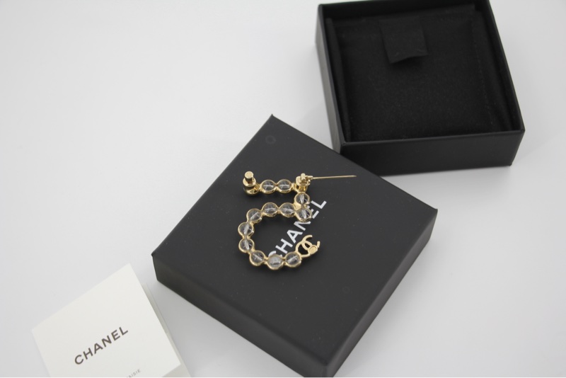 Chanel A24S 亞加力5號香檳金色透明胸針-4
