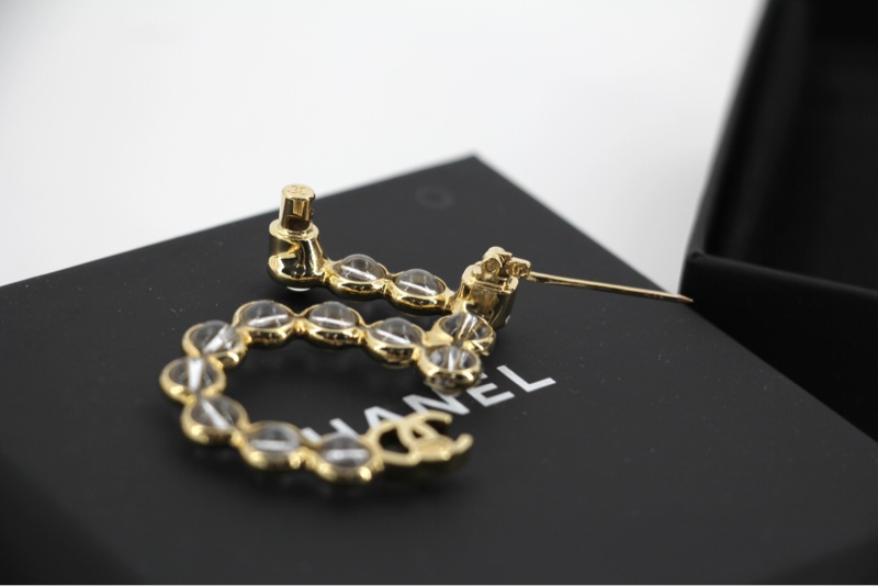 Chanel A24S 亞加力5號香檳金色透明胸針-5