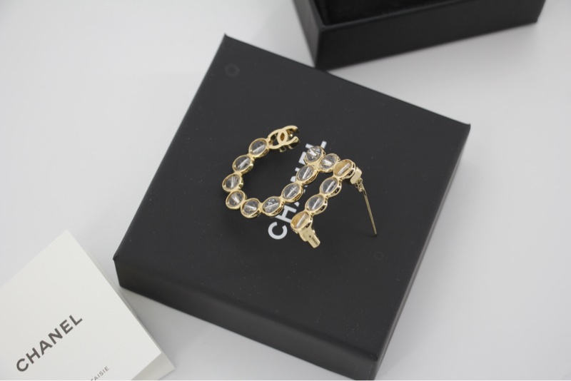 Chanel A24S 亞加力5號香檳金色透明胸針-6