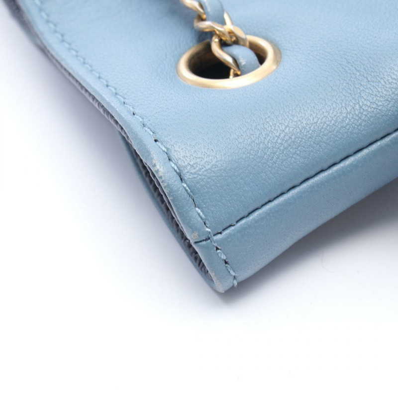 香奈兒 Coco Mark 水桶包 單肩手提包 羊皮/魚子醬紋小牛皮 女士 藍色/海軍藍-5