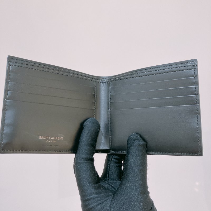 TK2033	 聖羅蘭  黑色錢包 YSL Saint Laurent Tiny Cassandre East/West Wallet in Matte Leather Black-7