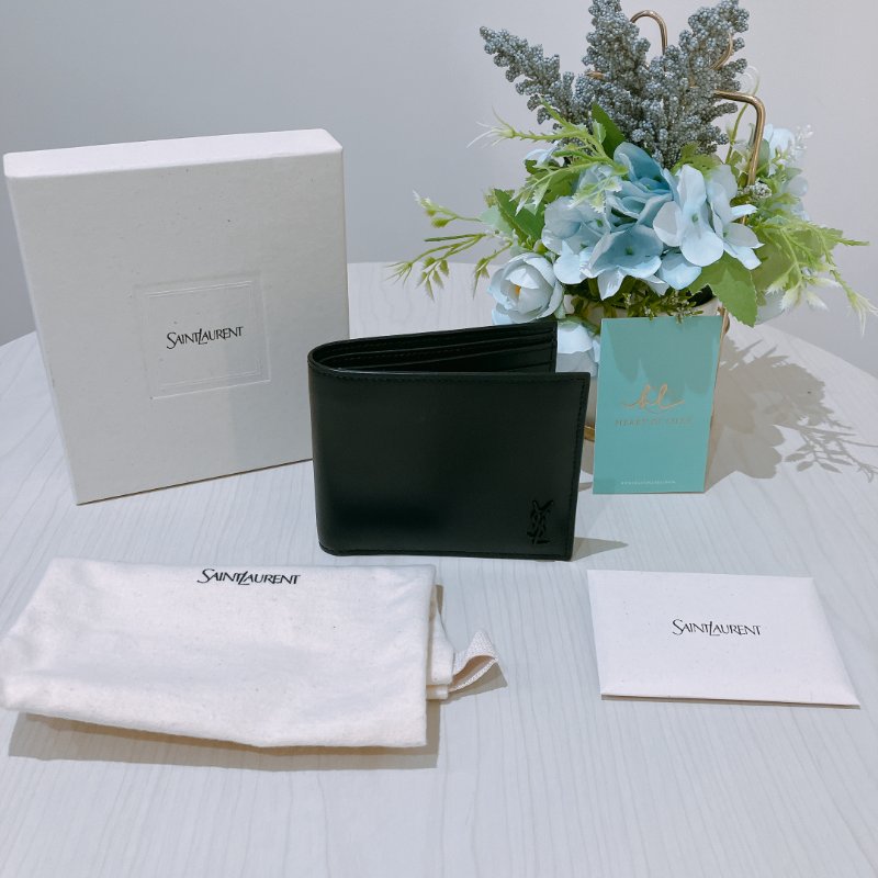 TK2033	 聖羅蘭  黑色錢包 YSL Saint Laurent Tiny Cassandre East/West Wallet in Matte Leather Black-10