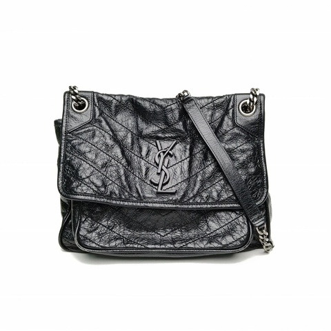 SAINT LAURENT Niki中號28黑色牛皮銀扣