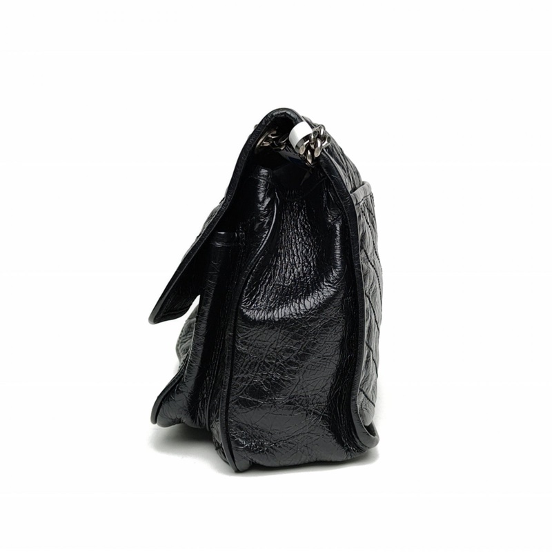 SAINT LAURENT Niki中號28黑色牛皮銀扣-1