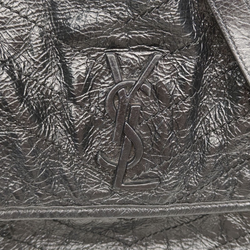 SAINT LAURENT Niki中號28黑色牛皮銀扣-4