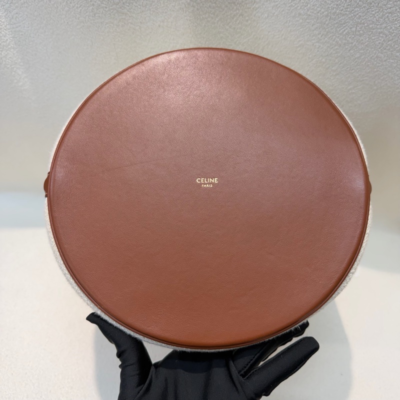 Celine Bucket 米色帆布拼棕色皮革水桶 XC415-5