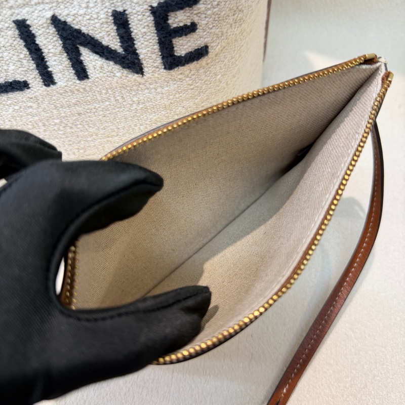 Celine Bucket 米色帆布拼棕色皮革水桶 XC415-15