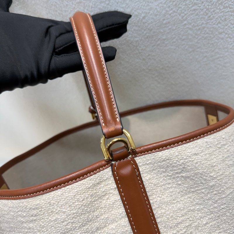 Celine Bucket 米色帆布拼棕色皮革水桶 XC415-17