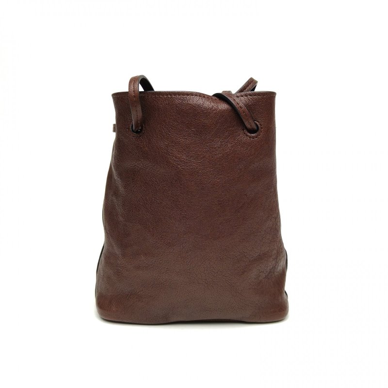 MIU MIU 烏木色羊皮Nappa迷你抽繩水桶包肩背包-2