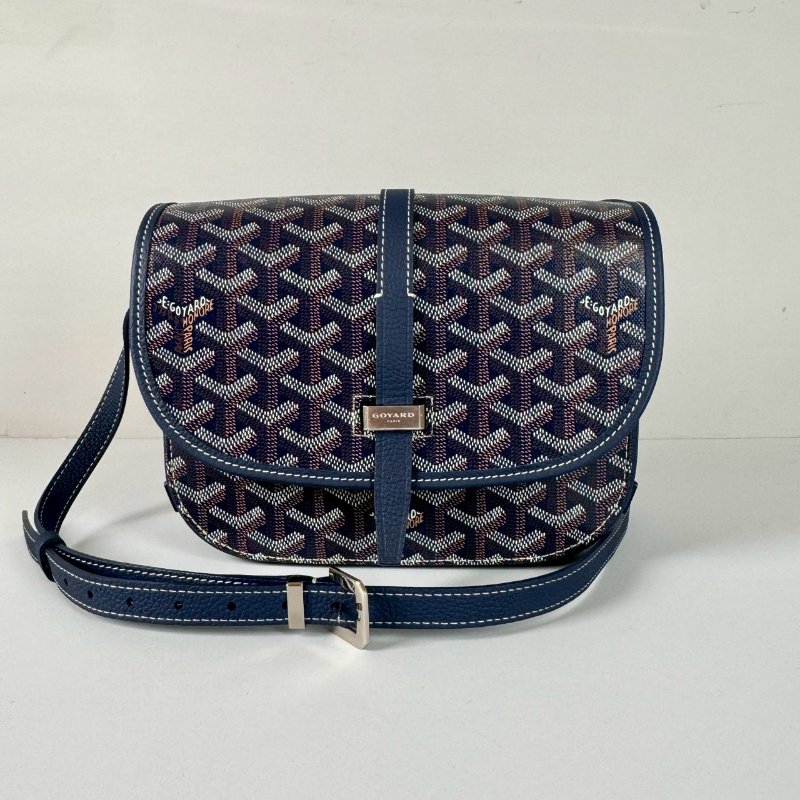 GOYARD BELVÉDÈRE BAG PM 深藍 斜背 新版 荔枝紋 郵差包 馬鞍包-0