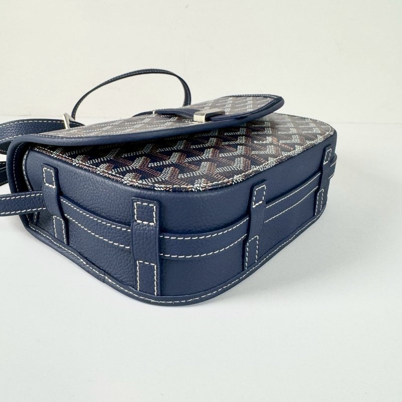 GOYARD BELVÉDÈRE BAG PM 深藍 斜背 新版 荔枝紋 郵差包 馬鞍包-2