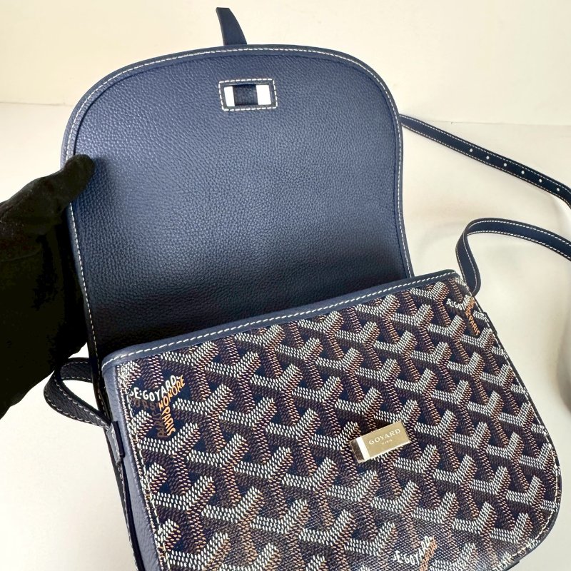 GOYARD BELVÉDÈRE BAG PM 深藍 斜背 新版 荔枝紋 郵差包 馬鞍包-5