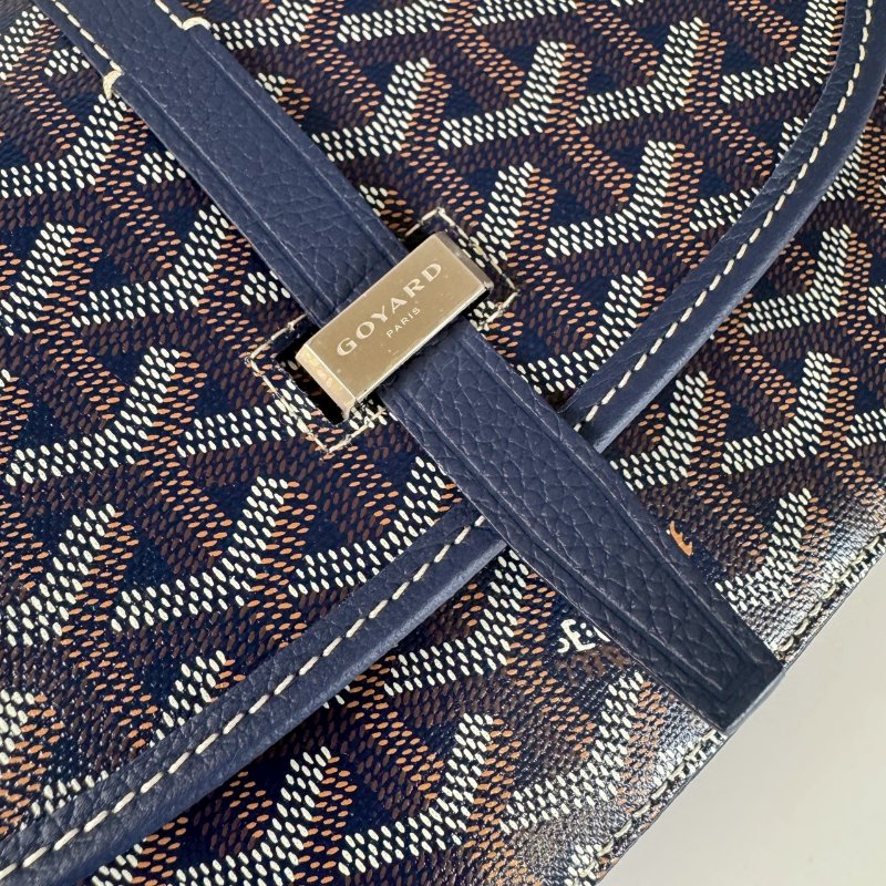GOYARD BELVÉDÈRE BAG PM 深藍 斜背 新版 荔枝紋 郵差包 馬鞍包-6