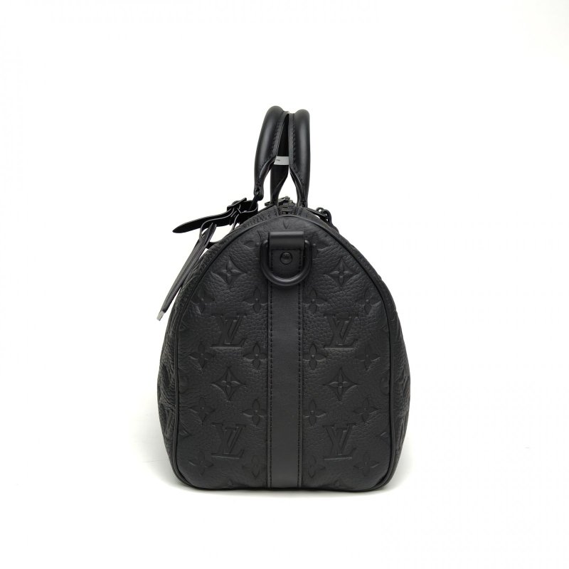 LOUIS VUITTON 黑色牛皮晶片KEEPALL35肩背包-1