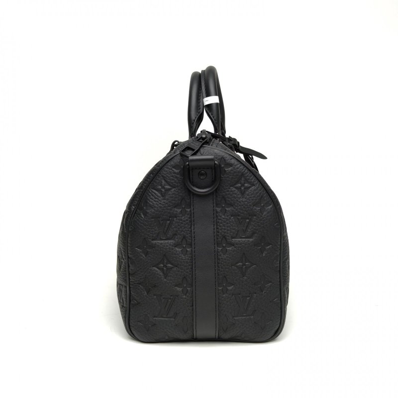 LOUIS VUITTON 黑色牛皮晶片KEEPALL35肩背包-3