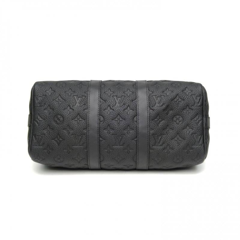 LOUIS VUITTON 黑色牛皮晶片KEEPALL35肩背包-4