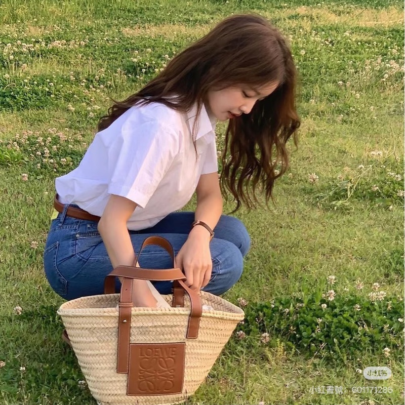 ෆ Loewe 草編籃子🧺菜籃子小號🍎💐-1