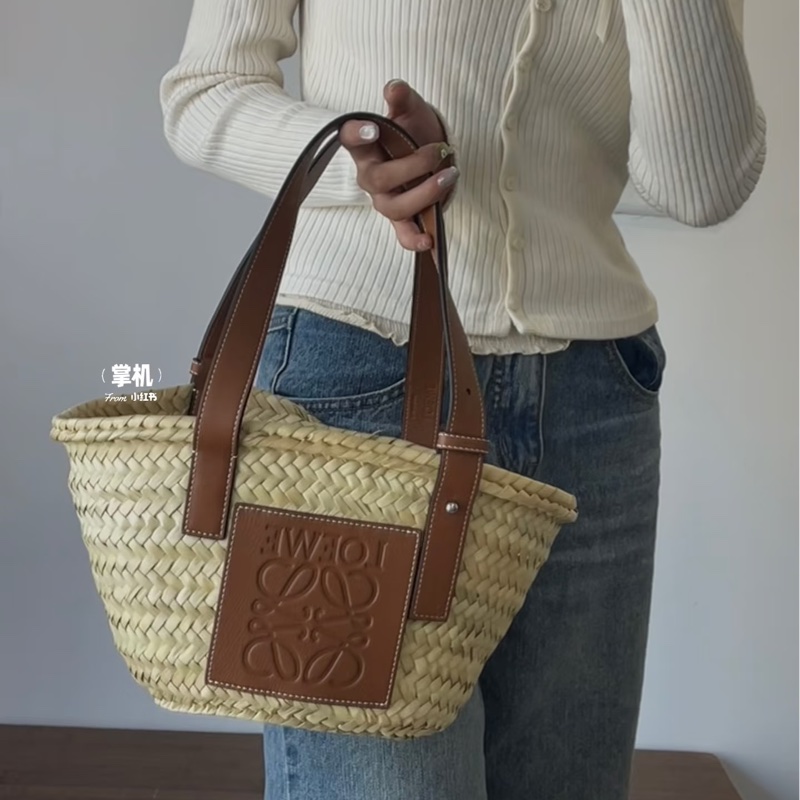 ෆ Loewe 草編籃子🧺菜籃子小號🍎💐-4