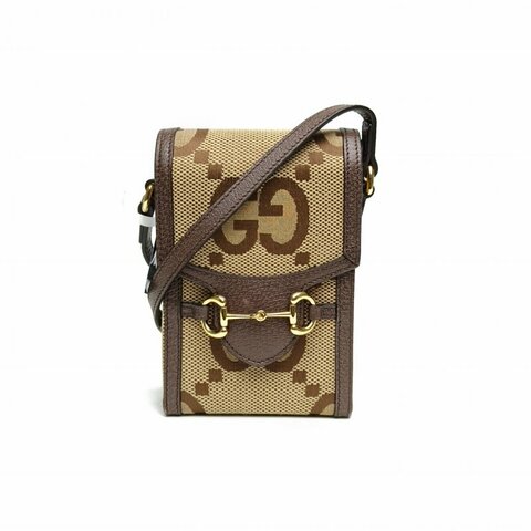 GUCCI Horsebit馬銜扣1955手機包老花大雙G金扣肩背包