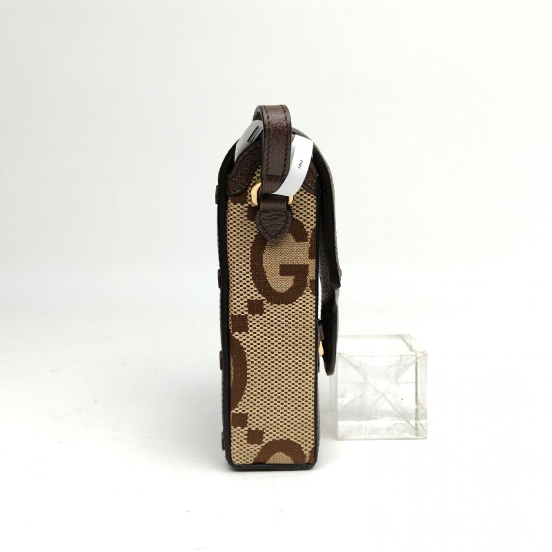 GUCCI Horsebit馬銜扣1955手機包老花大雙G金扣肩背包-3