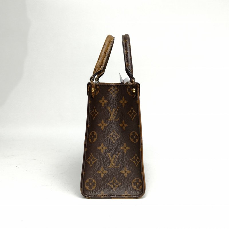 LOUIS VUITTON Onthego小號25二合一寬肩帶老花PVC金扣晶片肩背包-1