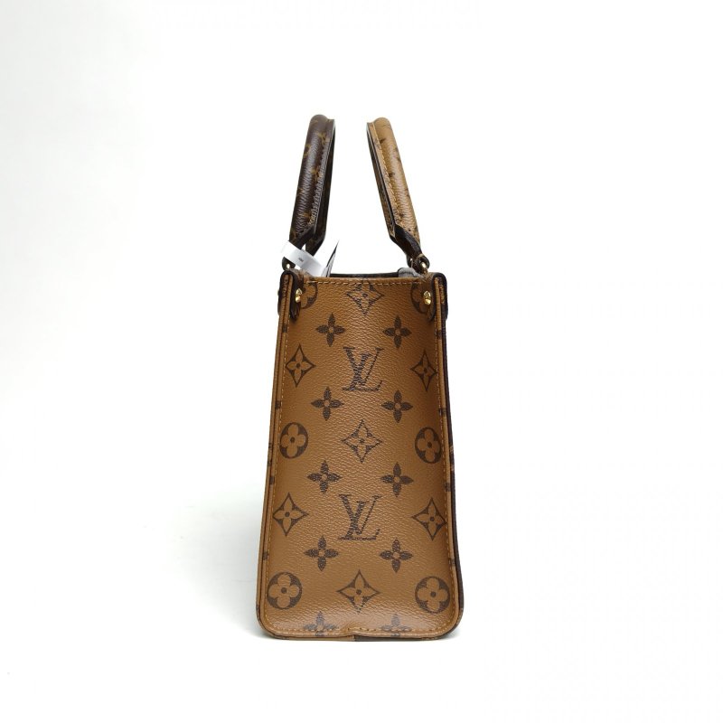 LOUIS VUITTON Onthego小號25二合一寬肩帶老花PVC金扣晶片肩背包-3